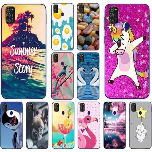 A For Samsung M21 Case 6.4" Soft Silicon Tpu Cover For Samsung Galaxy M11 M21 SM-M215FZGUSER m215 Bumper Funda 360 Protective