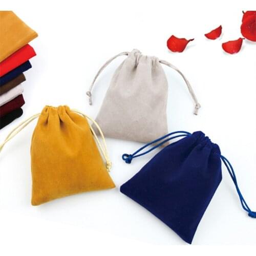 Factory FREE Print Monochrone LOGO 1000PCS/LOT Velet Pouches Jewelry Bags With Drawstring Party Packaging Gift Bag