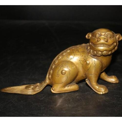 China brass mythical wild animal crafts statue