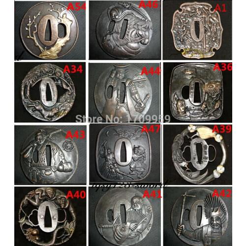 Nice Metal Crafts 12Style Tsuba Hand-guard for Japanese Samurai Katana Wakizashi Tanto Sword Alloy DIY Accessories