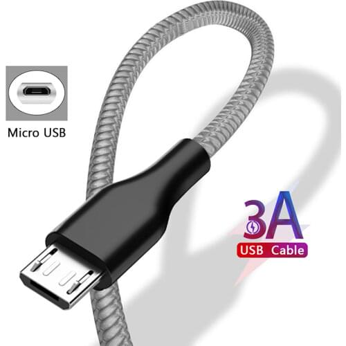 Quick Charge 3.0 USB Type C Cable For Huawei P 30 Samsung Note 10 Xiaomi Redmi Fast Charging Nylon Wire Cord USB-C Mobile Phone