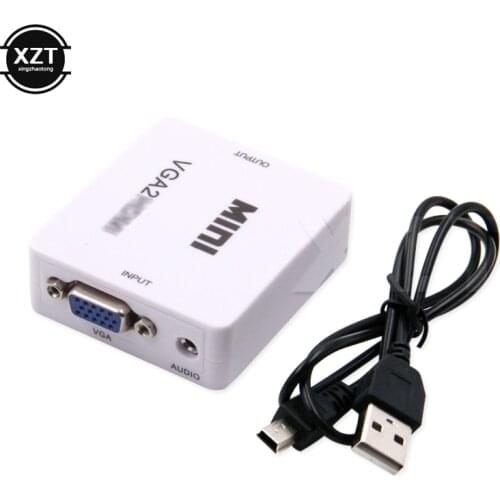 Newest Mini VGA to HDMI Converter With Audio VGA2HDMI Adapter Connector For Projector PC Laptop to HDTV
