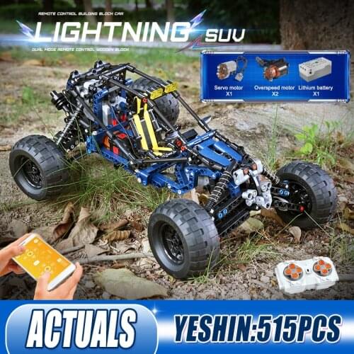 Mould King 18018 MOC High-tech Lightning Buggy Desert Car Model APP RC Racing Cars Building Blocks Bricks Kids Christmas Toys