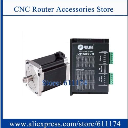 Original Leadshine 2 phase stepper motor 4 wire 12.7mm shaft 86CM80 / 86CM85 + DMA860H Driver