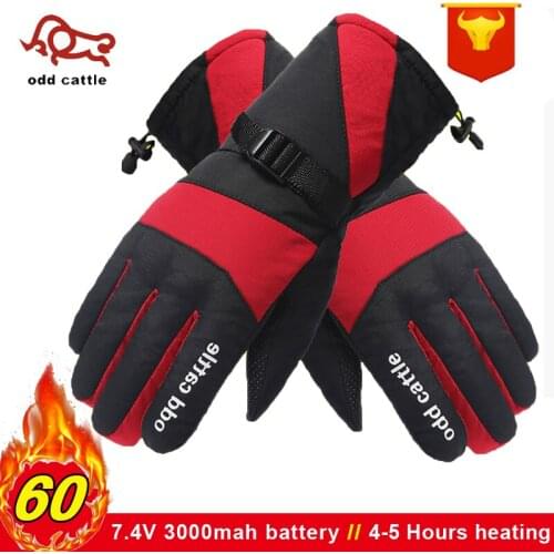 Winter 7.4V Hand Warmer Electric Thermal Gloves Rechargeable Battery Heated Gloves Motorcycle Cycling Bicycle Ski Gloves Unisex