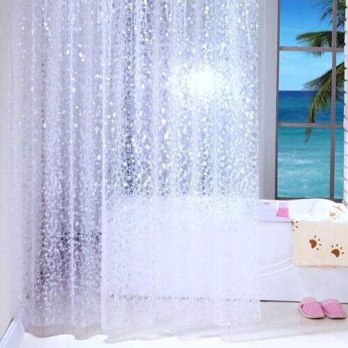 Semi-transparent Waterproof Shower Curtain Cobblestone Pattern Shower Curtains For Bathroom Mildew Proof