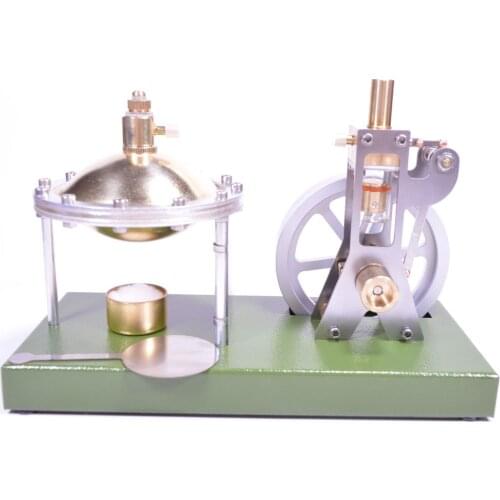 Retro Metal Simulation Vertical Transparent Cylinder Steam Engine Model Physics Science Experiment Toy With Boiler For Children