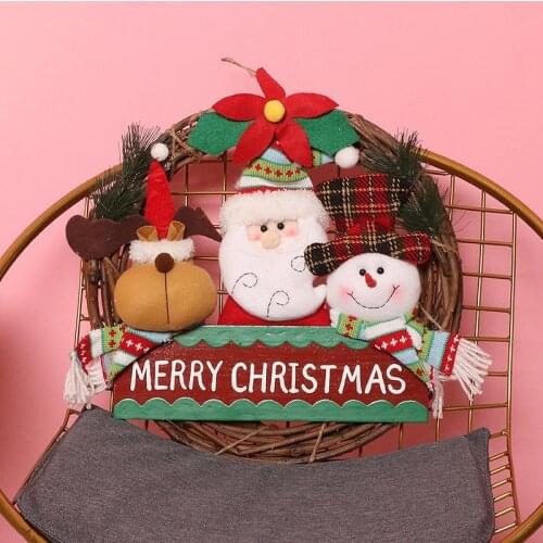 Christmas Ornament Rattan Ring Pendant Large Garland Door Hanging New Year Door Ornaments Seasonal Home Decoration