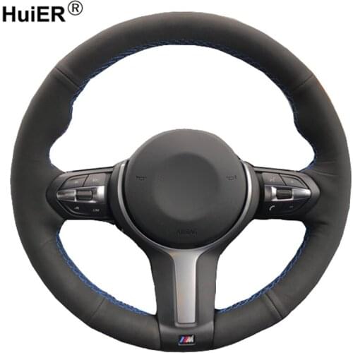 Hand Sewing DIY Car Steering Wheel Cover Leather Suede For BMW F87 M2 F80 M3 F82 M4 M5 F12 F13 M6 F85 X5 M F86 X6 M F33 F30 M