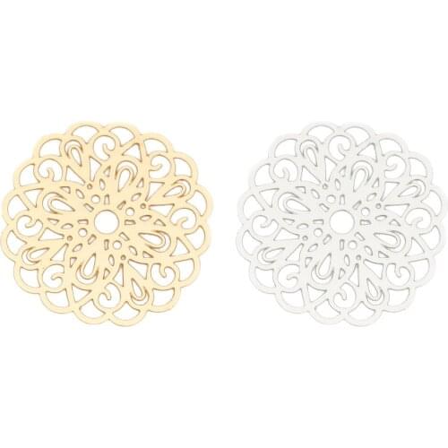 DoreenBeads Fashion Iron Based Alloy Filigree Stamping Connectors Flower Jewelry DIY Charms 26 x 25mm, 1 Piece
