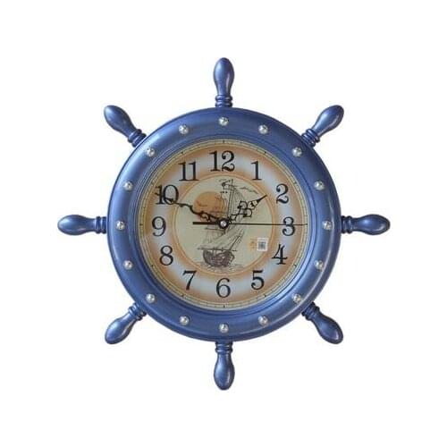 Modern minimalist art North Star ship rudder room wall mute European bedroom simple decoration quartz clock