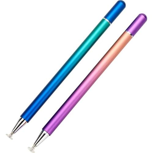 Color Gradient Stylus Pen for iOS Android Touch Screens Magnetic Cap Clear Capacitive Stylus Pencil Built-in Replacement Tip Pen