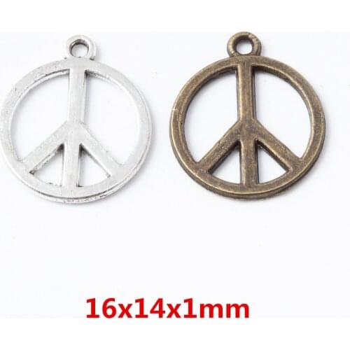 60 pcs Vintage zinc alloy charms Peace sign pendant DIY Bracelet Necklace metal jewelry accessories Makings 6652