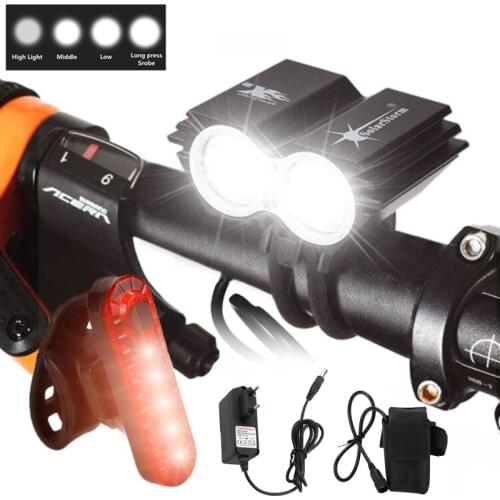 Waterproof Front Bike Light T6 LED Cycling Lamp with Battery Pack and Charger Outdoor Cycling Camping Torch