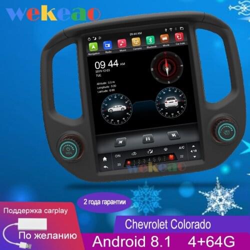 Wekeao Vertical Screen Tesla Style 12.1" Android 8.1 Car dvd Player GPS Navigation Car Radio For Chevrolet Colorado GMC 2014+ 4G