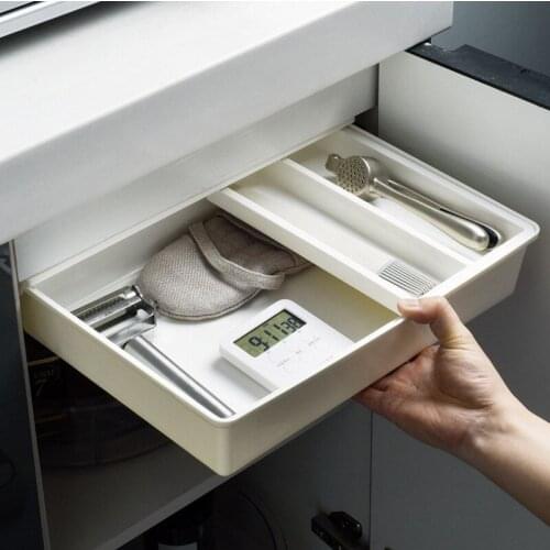 Hidden Desk Bottom Storage Box Office Table Bottom Organizer Sundries Stationery Holder Creative Drawer Under Table with Cover