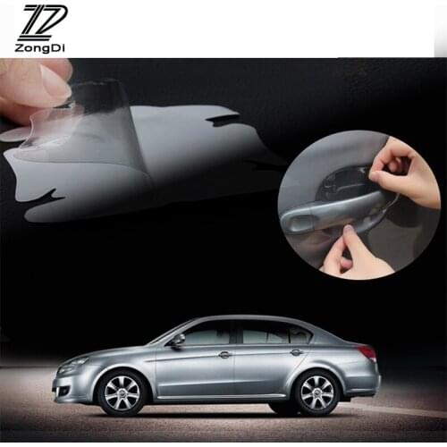 ZD 4Pcs Car styling car door handle invisible scratches protective membrane for Lada Toyota Corolla c-hr Avensis RAV4 Auris Hond