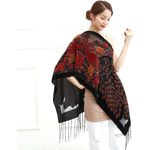 12 Colors UK Peacock Velvet Shawl Women Scarf Fashion Winter Pashmina Poncho US Gift For Lady free shipping