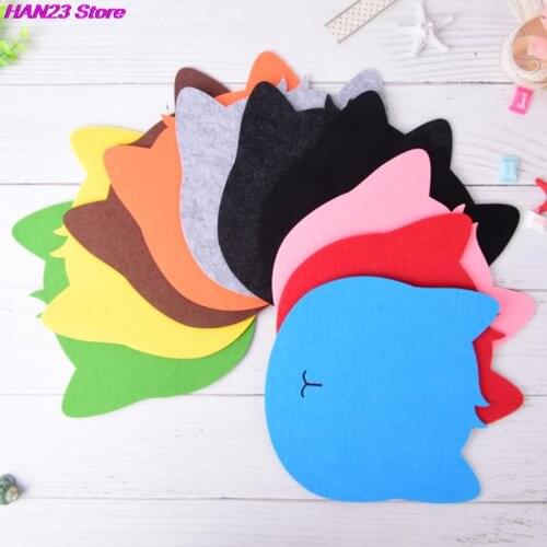 Universal Cute Optical Trackball Thicken Mouse Pad Felt Cloth Cat Shaped Mouse Pad Mat For Laptop Computer Tablet