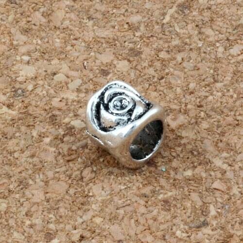 100Pcs Alloy Flower Spacer Beads For Jewelry Making, Big Hole 5mm Findings Bracelet Necklace DIY Accessories F-3