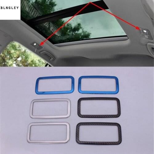2pcs/lot Car stickers Stainless steel rear reading light panel decoration cover for 2018 2019 Volkswagen VW T-ROC
