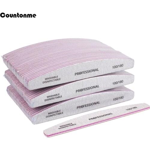 25Pcs/Lot Thick Sandpaper Nail Files 100/180 Double Sided Sanding File Emery Board Trimmer ongle Professional Nail Art Tool Set