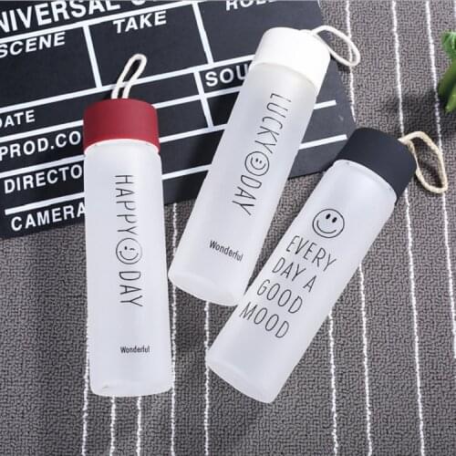 360ml Glass Water Bottle Outdoor Korean Sports Portable Water Cup Round Leakproof Travel Carrying for Drinkware