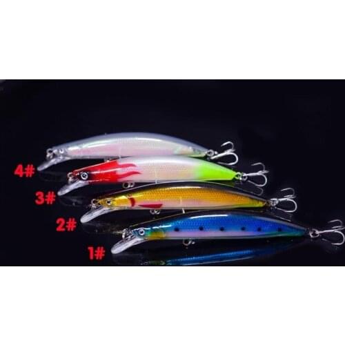4pcs13cm/22g big size hard fishing lure Minnow mixed 4 colors Sea Bass fishing lure strong fishing hook free shipping