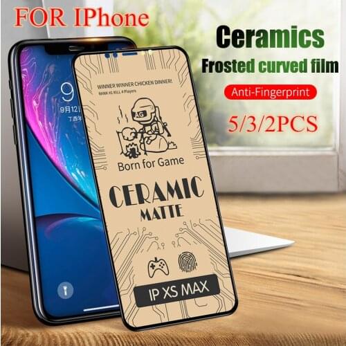 5/3/2PCS Matte Soft Ceramic Tempered Glass for IPhone 12 Pro X XR XS Max 6 7 8 Plus 11Pro 7plus Protective Screen Protector Film