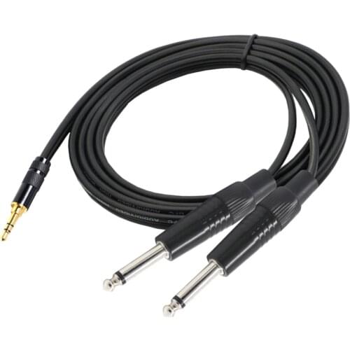 6.35mm 1/4 Stereo TRS Female to 2 Dual 3.5mm 1/8 Mono TS Male Y Splitter Cable