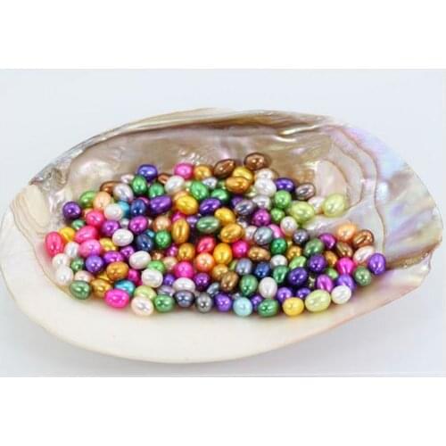 7-8MM AAA Natural Pearls 20pcs/Lot Colored Akoya Oyster Loose Pearl Beads Rice Colorful Akoya Pearl Beads Free Shipping ABH754