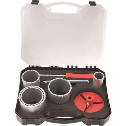 8pcs Cutting Helper Tools Boxed Tungsten Carbide Hard Alloy Grit Hole Saw YG8 Tile Opener Set Reamer Drill Bit