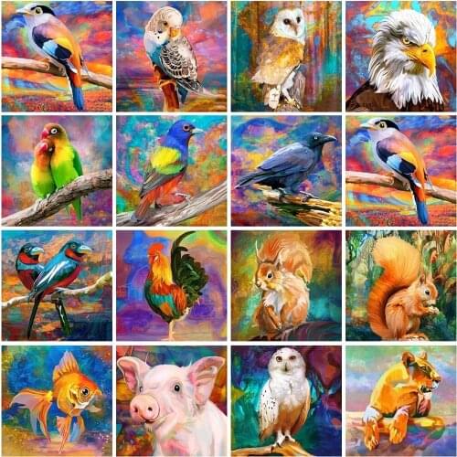 Absract Colorful Animals Diamond Painting Bird Eagle 5D Diy Mosaic Full Square Drill Diamond Embroidery Home Decor Craft Kit