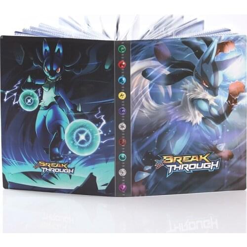 Anime Cartoon 240Pcs Pokemon Album Book 4 Grid Poke Collection Card Map Card Booklet List Kids Boy Toys GiftGame Card Booklet
