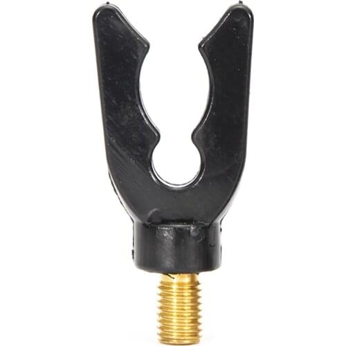 Black Stainless Steel Fishing Double-Layer Bracket Head Plastic Non-Slip Fishing Rod Horn Head Frame Fishing Tool