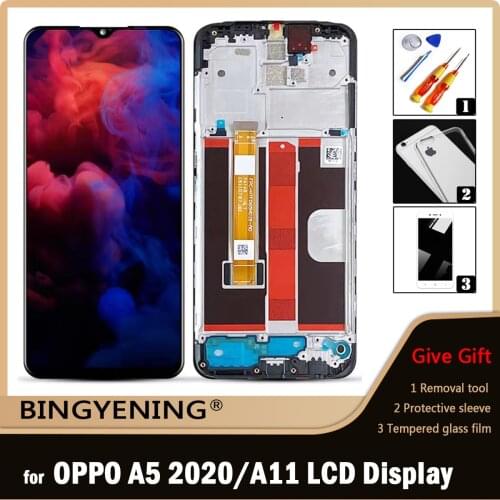 Original For OPPO A5 2020 CPH1931 LCD Display Screen Touch Digitizer Assembly For 6.5 inch OPPO A11 With Frame Replace