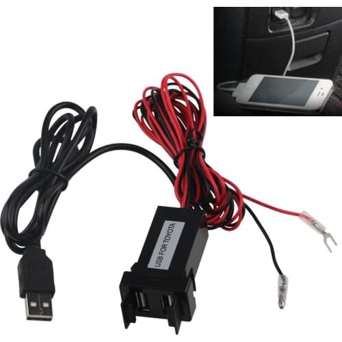 For Toyota USB Charger Adapter Port Cable Interface Audio Socket 2.1A 12V-24V USB Car Charge For Mobile phone
