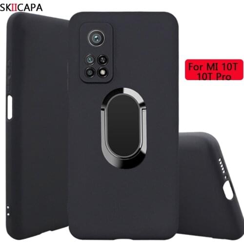 For xiaomi MI 10T 10T Pro 5G Case Magnetic Ring Holder Soft TPU Phone Cover For xiaomi MI 10t 10t Lite 10i Stand Silicone cover