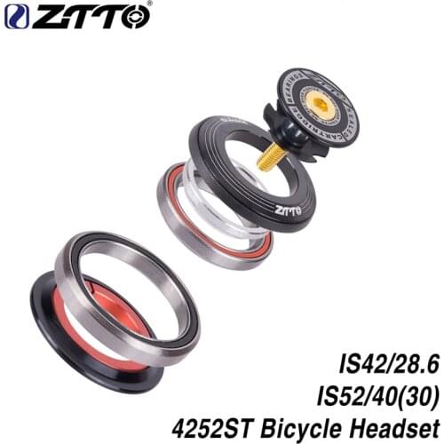 ZTTO MTB Bike Road Bicycle Headset 4252ST 42 41.8 52mm 1 1/8" 1 1/2" Tapered Straight fork Integrated Angular Contact Bearing