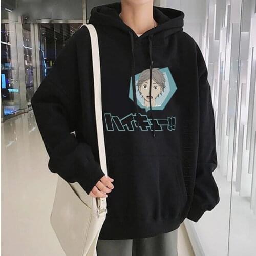 Haikyuu Koushi Sugawara Print Hoodies Men Harajuku Japan Anime Funny Graphic Volleyball Junior Sweatshirt Warm Streetwear