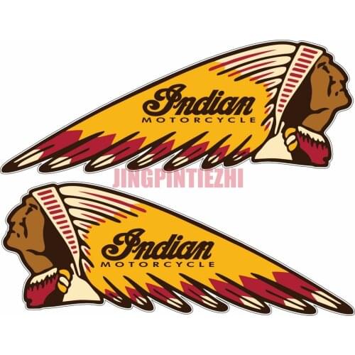 Personality Car Sticker Indian War Bonnet Motorcycles Set of 2 Vinyl Decal Sticker Car Truck Window Car Decal Decoration Laptop