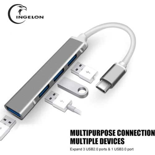 Ingelon 4 in 1 USB C To USB A Hub USB 2.0 & USB 3.0 Multimemory Stick Type C For Mouse Pen drive Converter laptops PC Car xiaomi