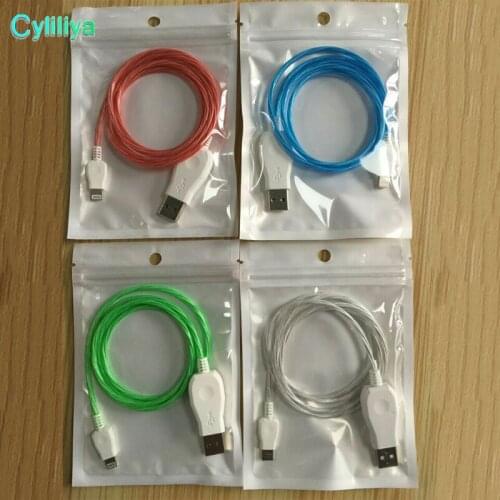 Flowing USB Cable Upgrade Extra Bright Brilliant LED Light Up Charging Data Cable w/ Direction Flow Stream w/Opp Bag 300pcs/lot