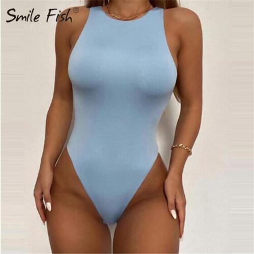 Summer White Women Sleeveless Khaki Bodysuit 2021 New Sexy Black Body Tops Casual O Neck Bodysuits Off Shoulder Mujer G1363