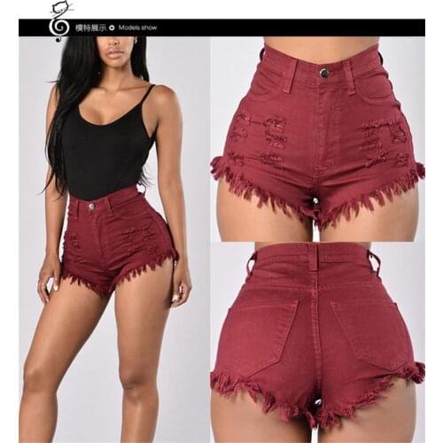 Short Jeans New Arrival Direct Selling Cotton Casual Solid High Skinny Women Hot 2018 Summer Womens Hole Shorts Female