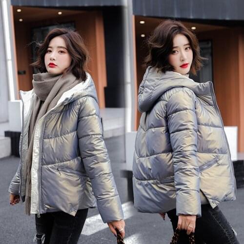 New 2021 Women Short Jacket Winter Thick Cotton Hooded Padded Coats Female Loose Parkas Ladies Casual Jacket
