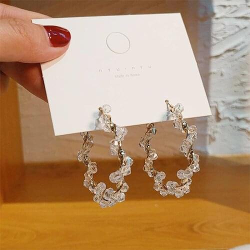 Trendy Beads Hoop Earrings for Women Gold Filled Geometry Concave and Convex Women Pageant Earrings Fashion Jewelry
