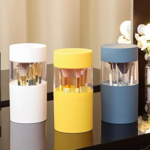 Makeup Brush Box Fashion Creative Portable Brush Holder Eye Shadow Loose Powder Brush Organizer Makeup Storage Jar for Home