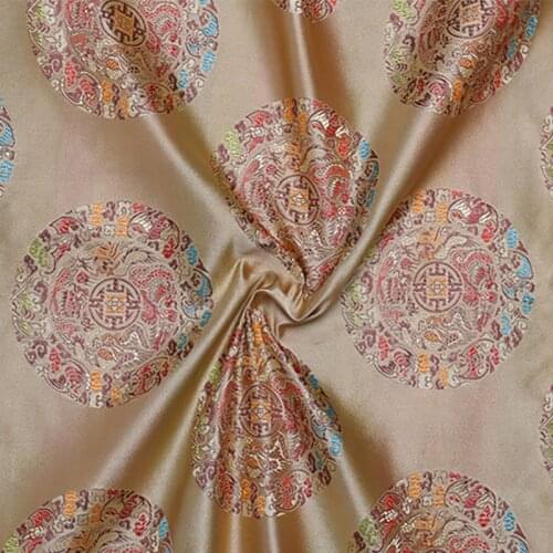 New arrival brocade polyester jacquard dragon fabric for felt patchwork dress bed sheet bag tissue telas cos play coat 100x75cm