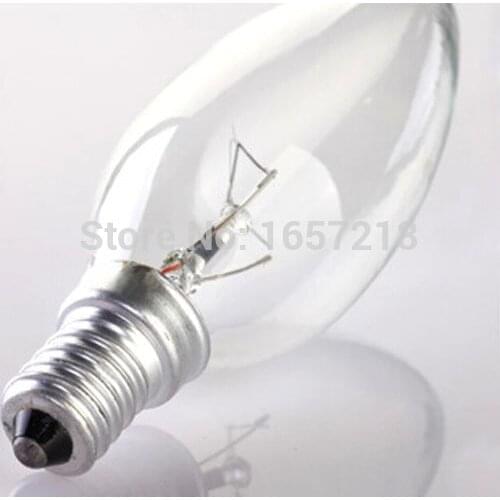 Ordinary incandescent light bulb incandescent bulb small screw tip Crystal Light Bulb E14 Screw 40W Decoration Report